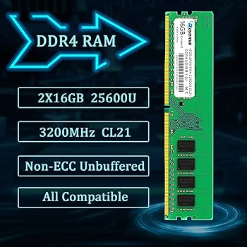 デスクトップPC用 メモリ DDR4 3200 PC4-25600 16GB x 2枚 32GB 288Pin 1.2V CL22 RAM DIMM ノートPC用増設メモリ NONECC RAM